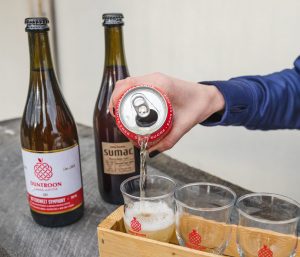 pouring cyder at duntroon cyder house