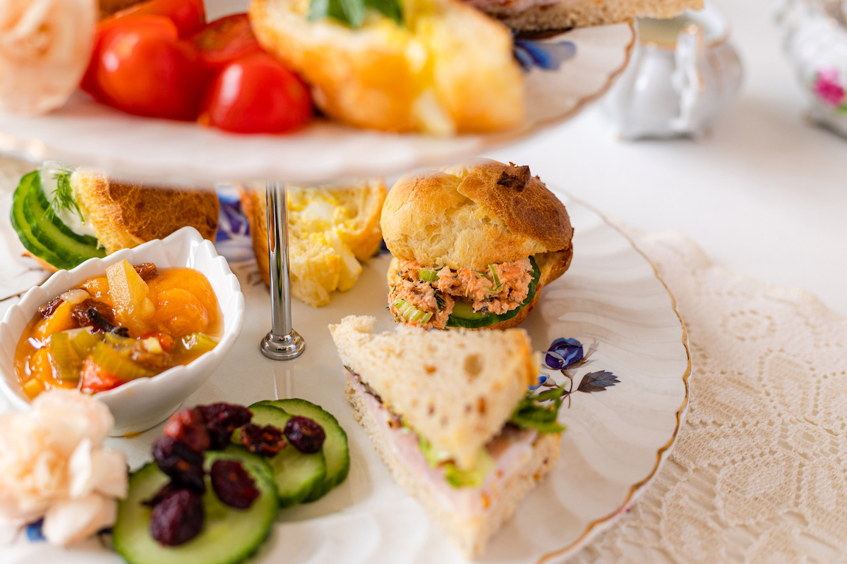 up close shot of tea from O'Connor House